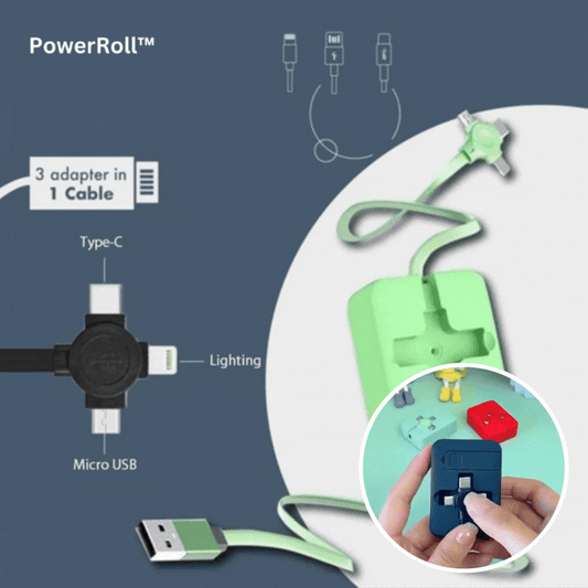 3-in-1 Retractable charging cable | Charge your devices while on the go